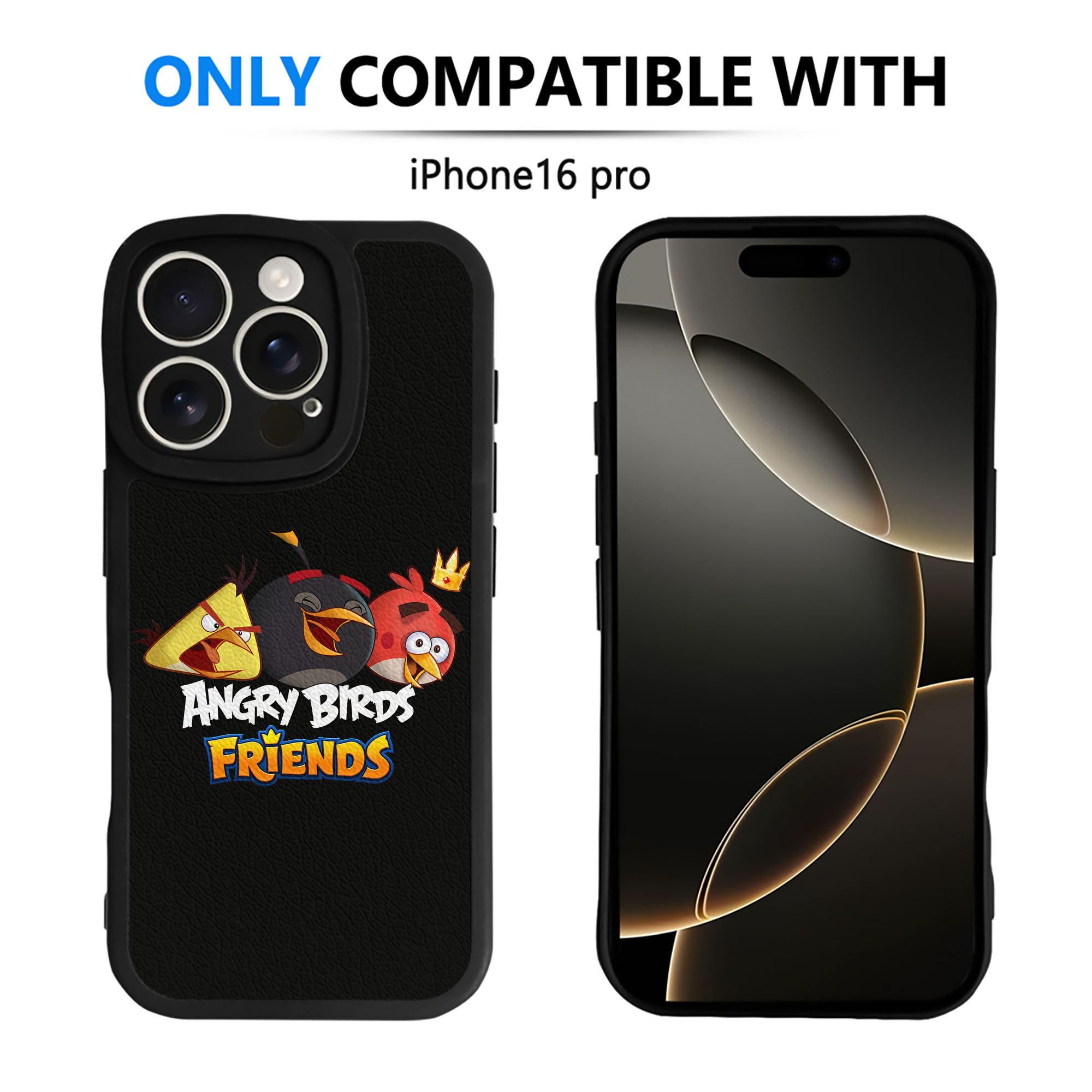 （画像用） Angry Birds アングリーバード 【iPhone 16シリーズ対応】シリコンスマホケース（レザー調） 材質：シリコン